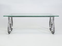Burnished Steel and Glass Coffee Table from the 1960's