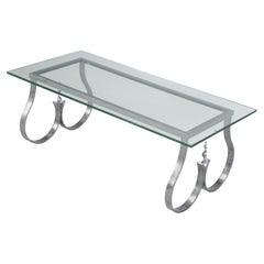 Burnished Steel and Glass Coffee Table from the 1960's 