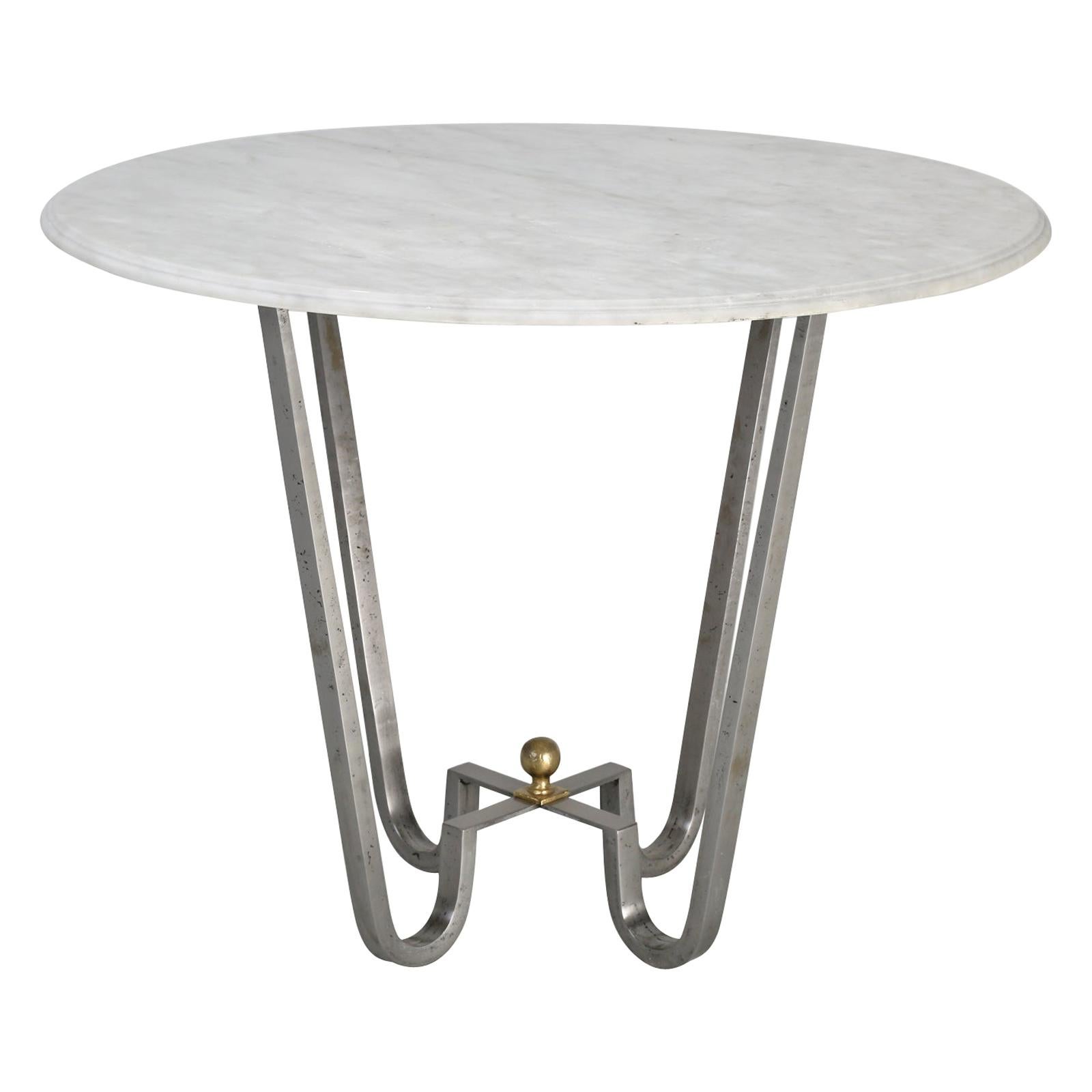 Burnished Steel Center Hall Table or End Table Made to Order For Sale
