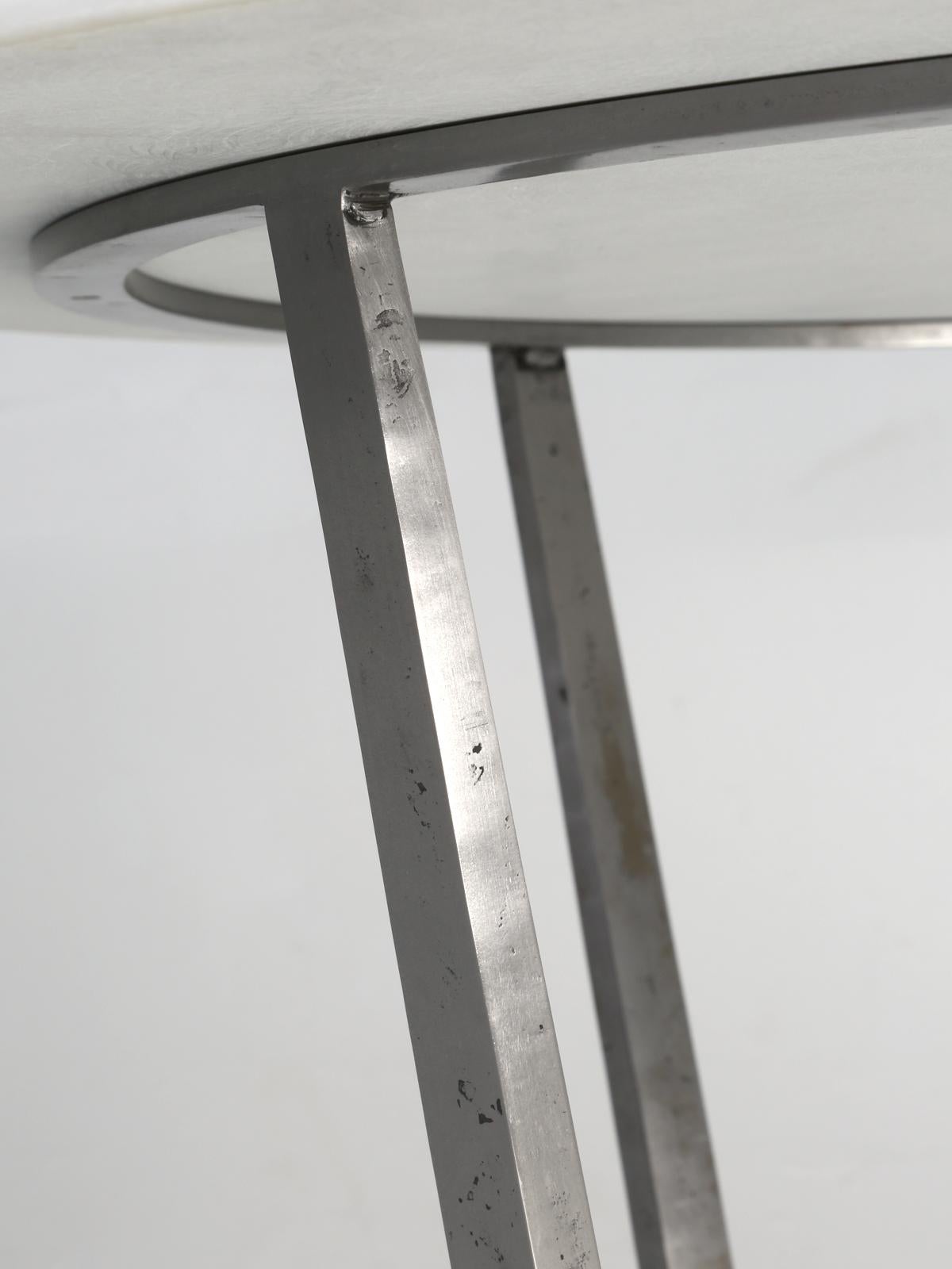 American Burnished Steel Center Hall Table or End Table Made to Order for Elizabeth