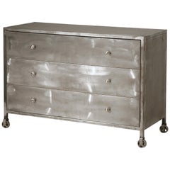 Burnished Steel Chest of Drawers Hand Fabricated by Old Plank Cabinetry Any Size