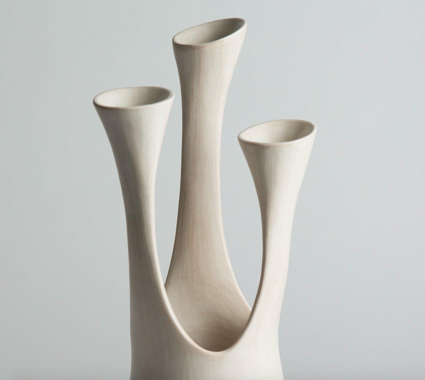 Contemporary Fluted Ceramic Sculpture by Tina Vlassopulos For Sale