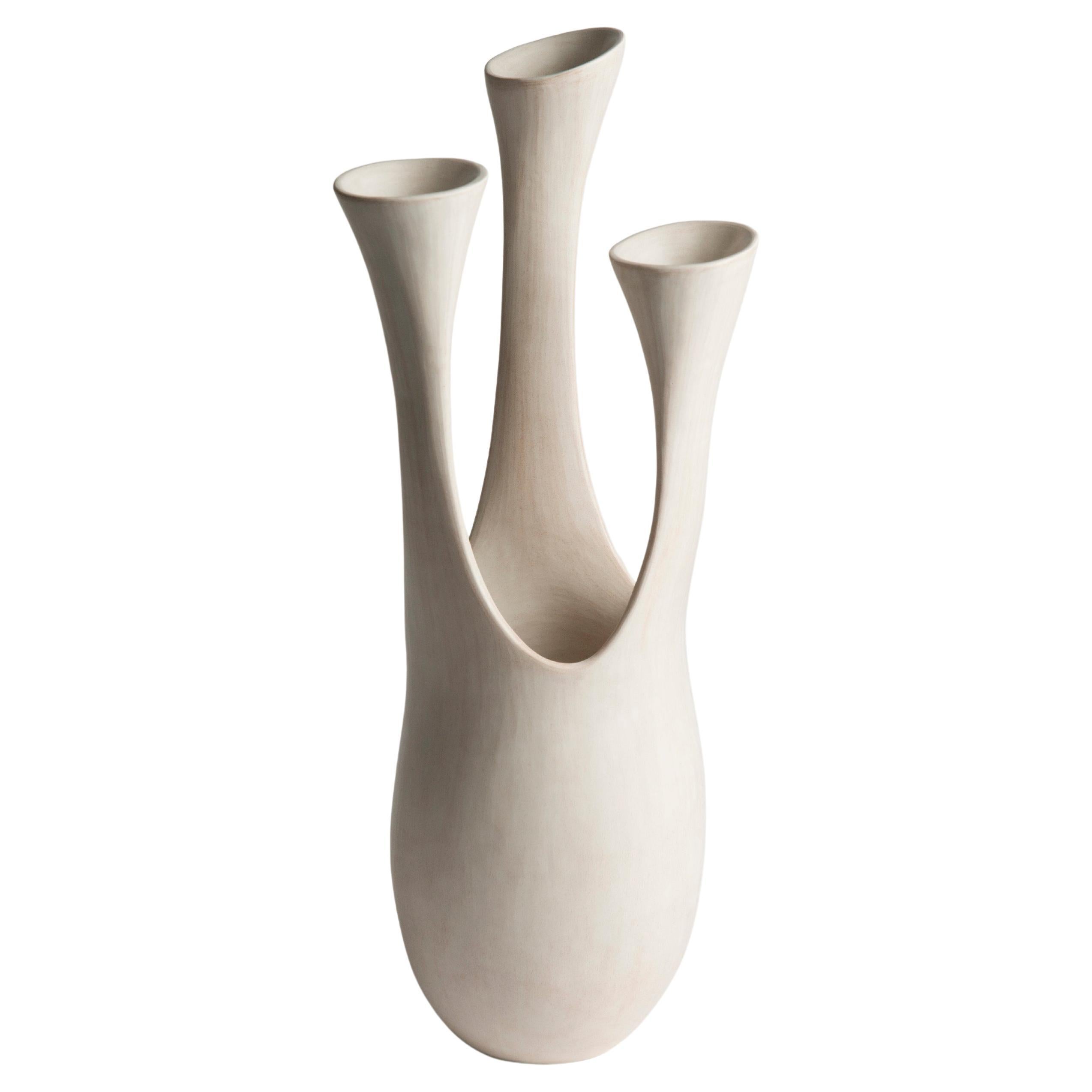 Fluted Ceramic Sculpture by Tina Vlassopulos For Sale