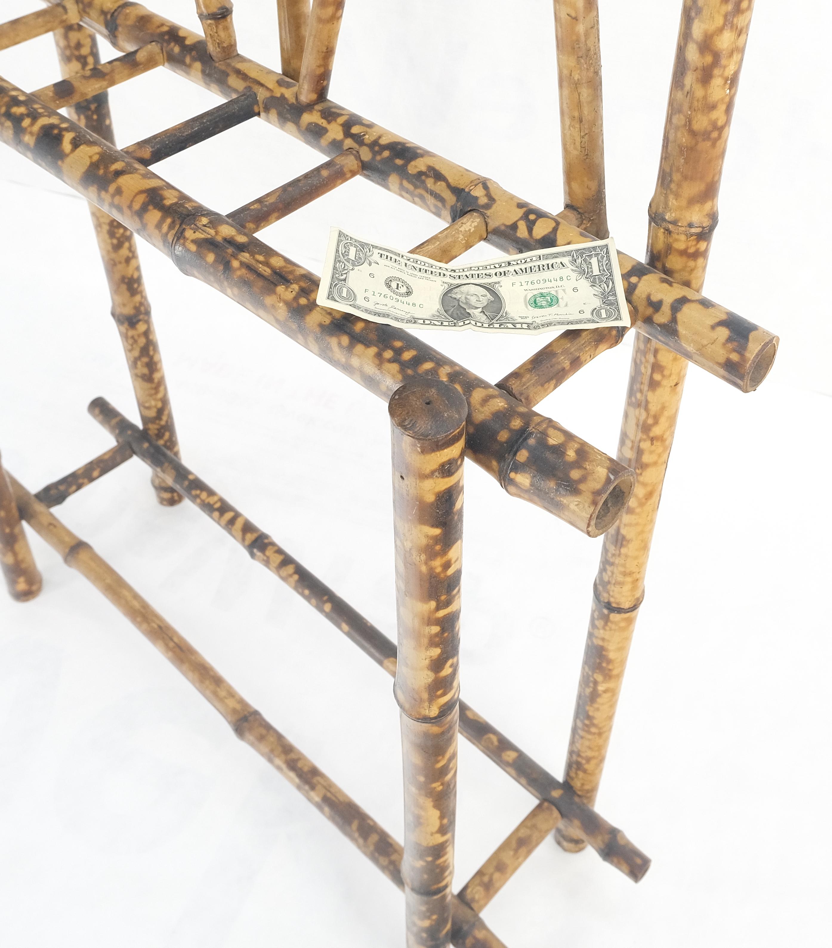 Burnt Bamboo Decorative Wall Coat Rack Mirror Umbrella Stand MINT! For Sale 4