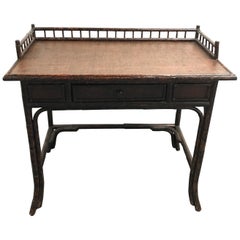 Burnt Bamboo Galleried Desk