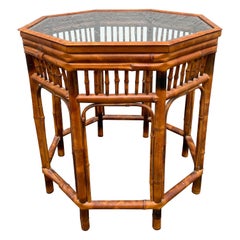 Burnt Bamboo Octagon Shaped Brighton Pavillion Side Table