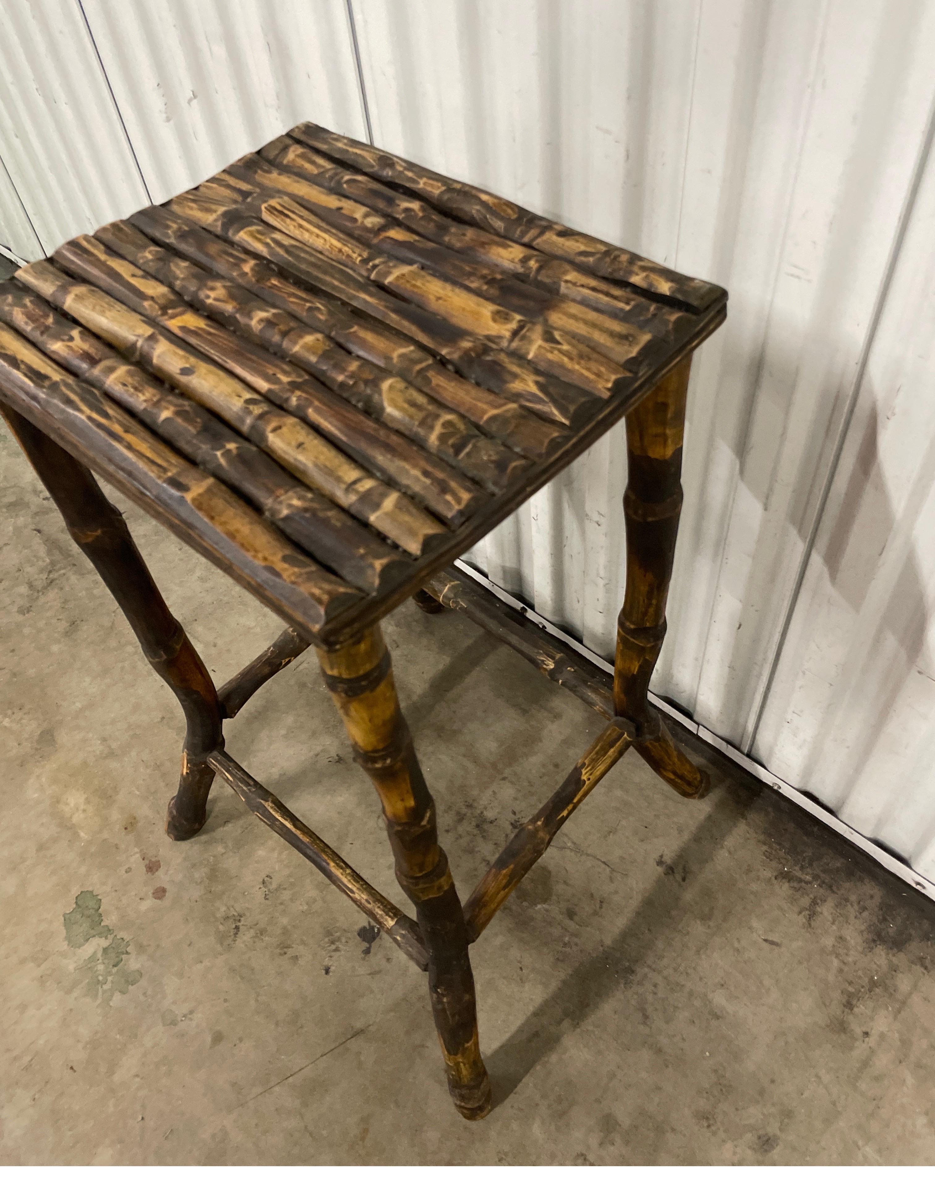 20th Century Burnt Bamboo Stand For Sale