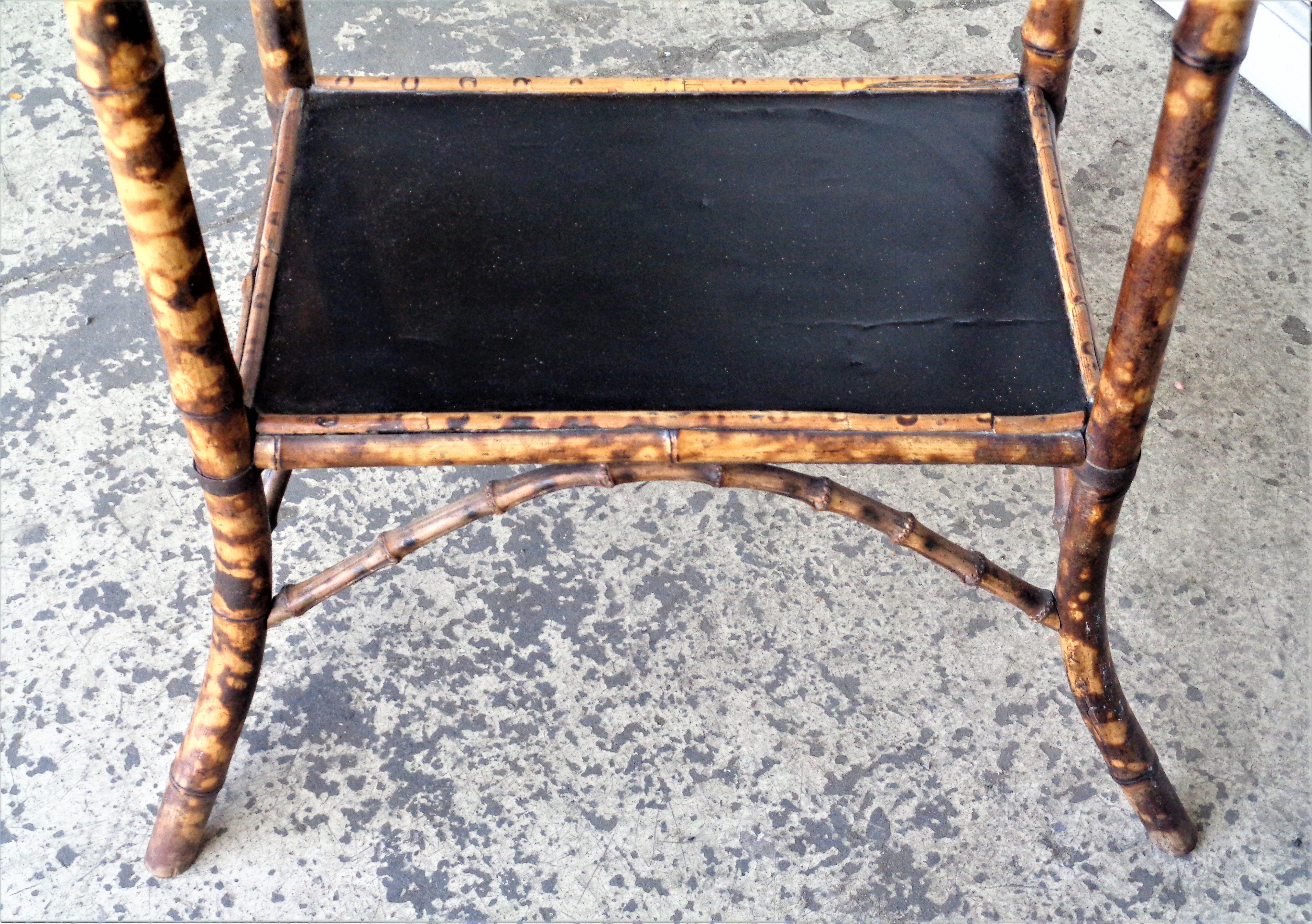 burnt bamboo side table