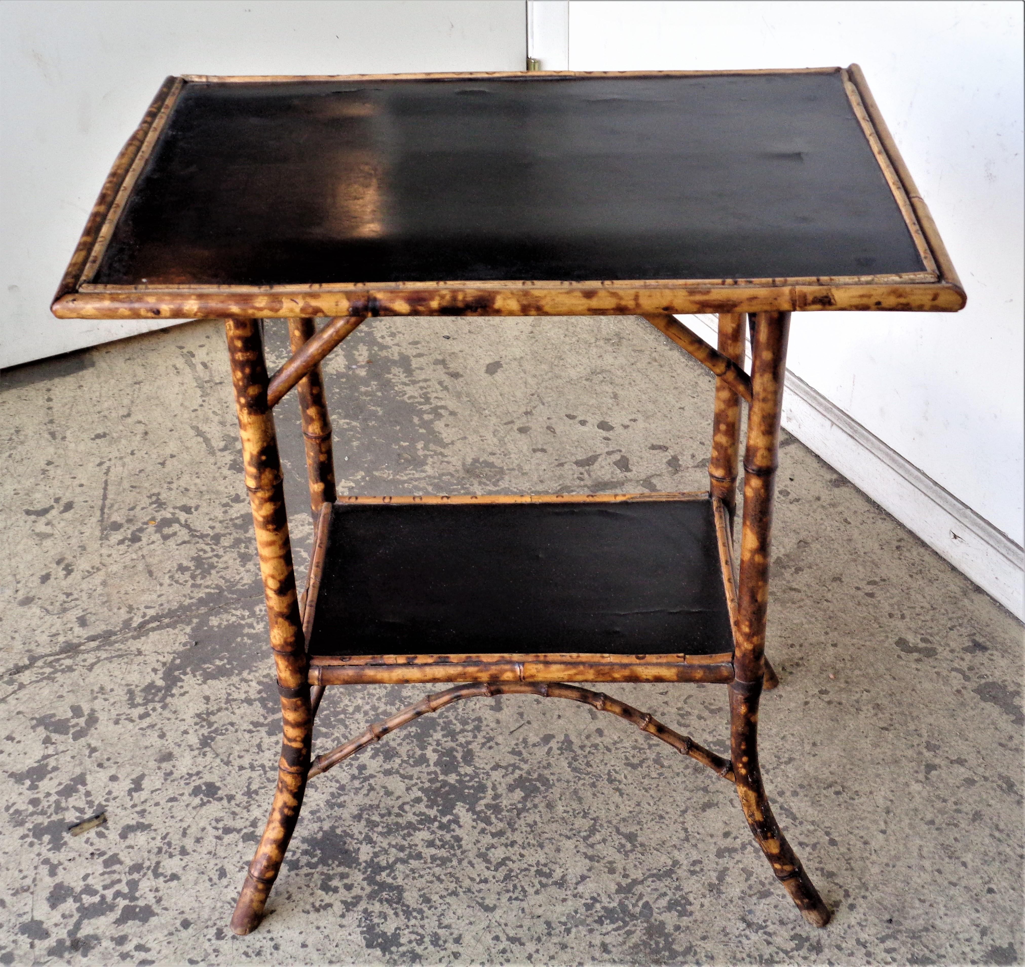 Burnt Bamboo Japanned Table, Circa 1900 2
