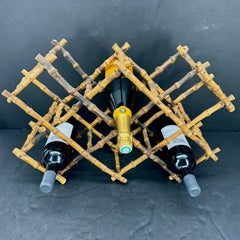Burnt Bamboo Wine Bottle Rack Storage Display