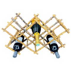 Burnt Bamboo Wine Bottle Rack Storage Display