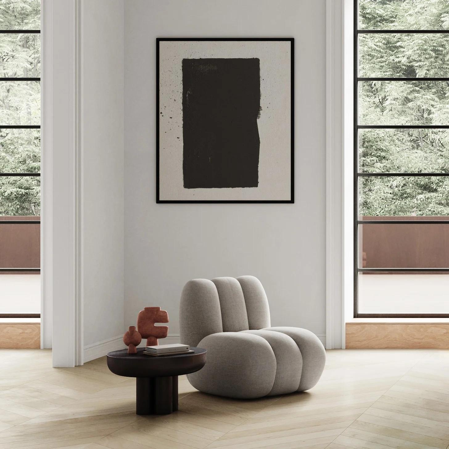 Français Table basse noire brûlée, extrémité de canapé Modèle Crown, table basse en aluminium. en vente