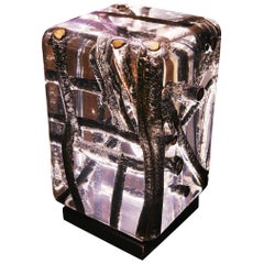 Burnt Branches A Side Table with Acrylic Glass and Burnt Driftwood