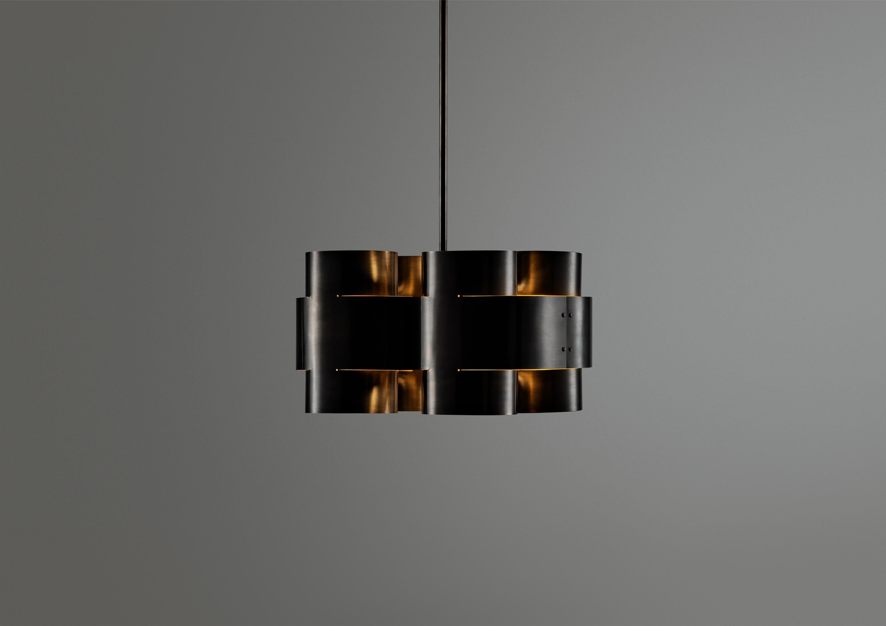 Indiano Lampadario Plus Four in ottone bruciato di Paul Matter in vendita
