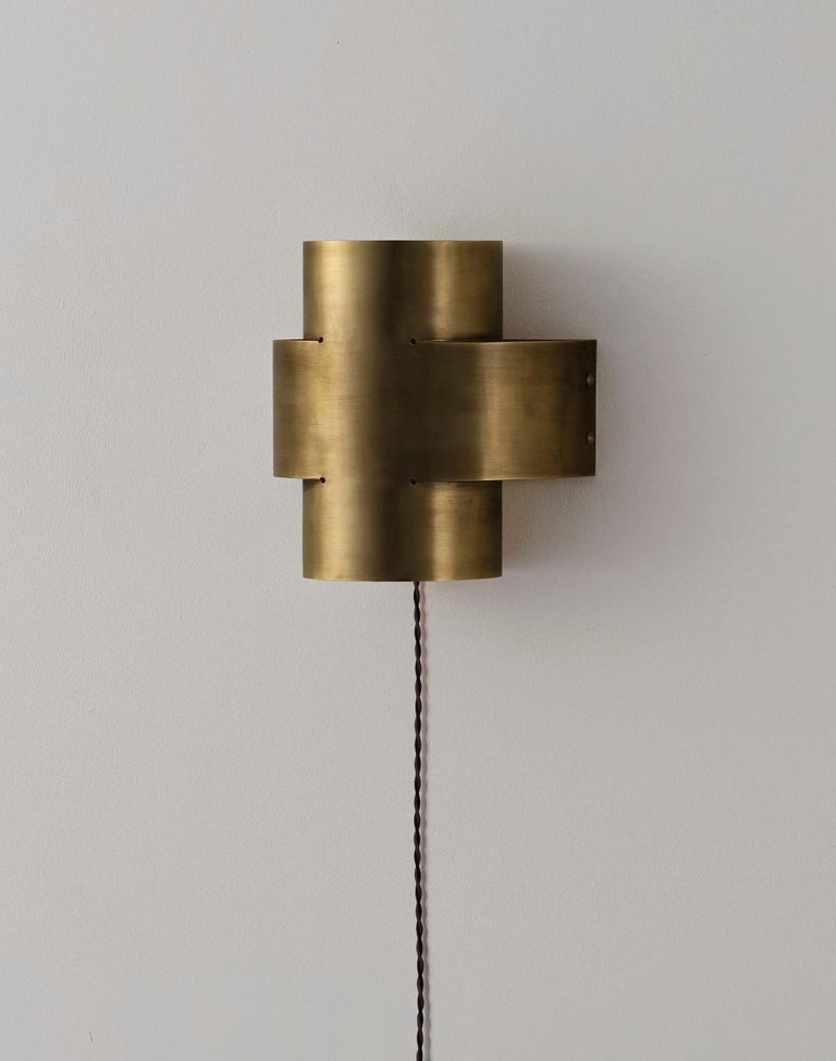 Burnt Brass Plus One Small Wall Lamp by Paul Matter For Sale 1