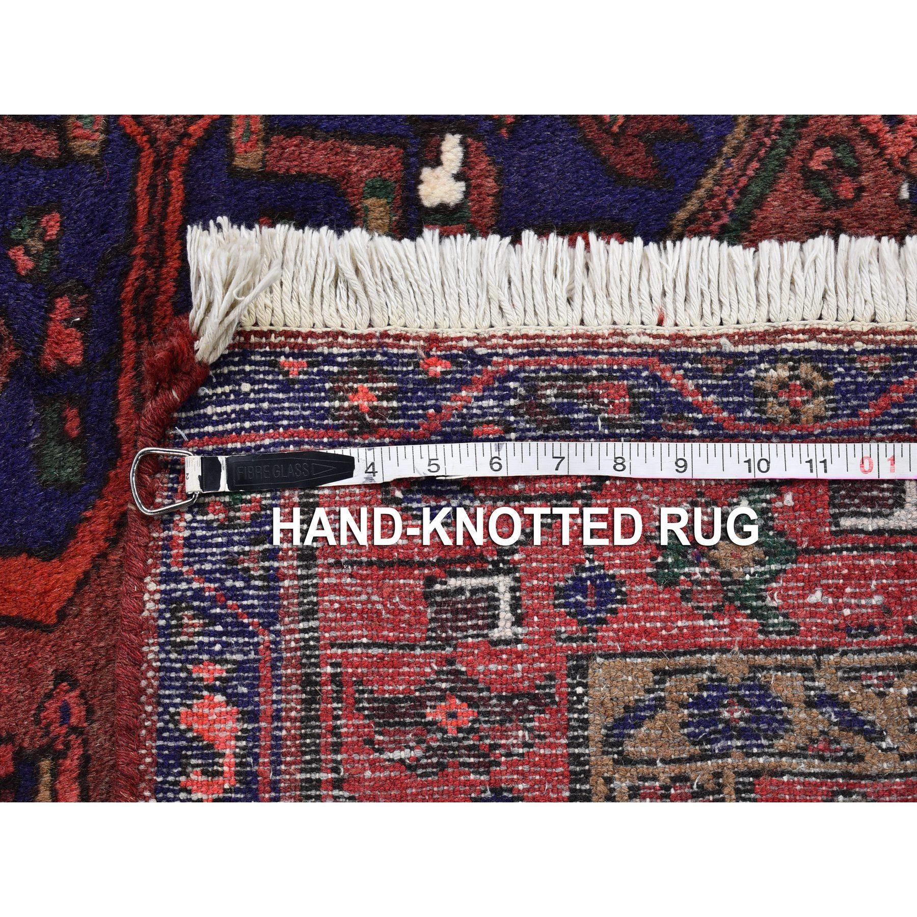 Burnt Brick Color Vintage Persian Hamadan Excellent Cond Wool Hand Knotted Rug For Sale 2