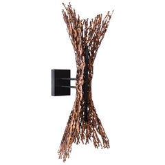 Burnt Copper Form Sconce, Spreading, Wall Sculpture