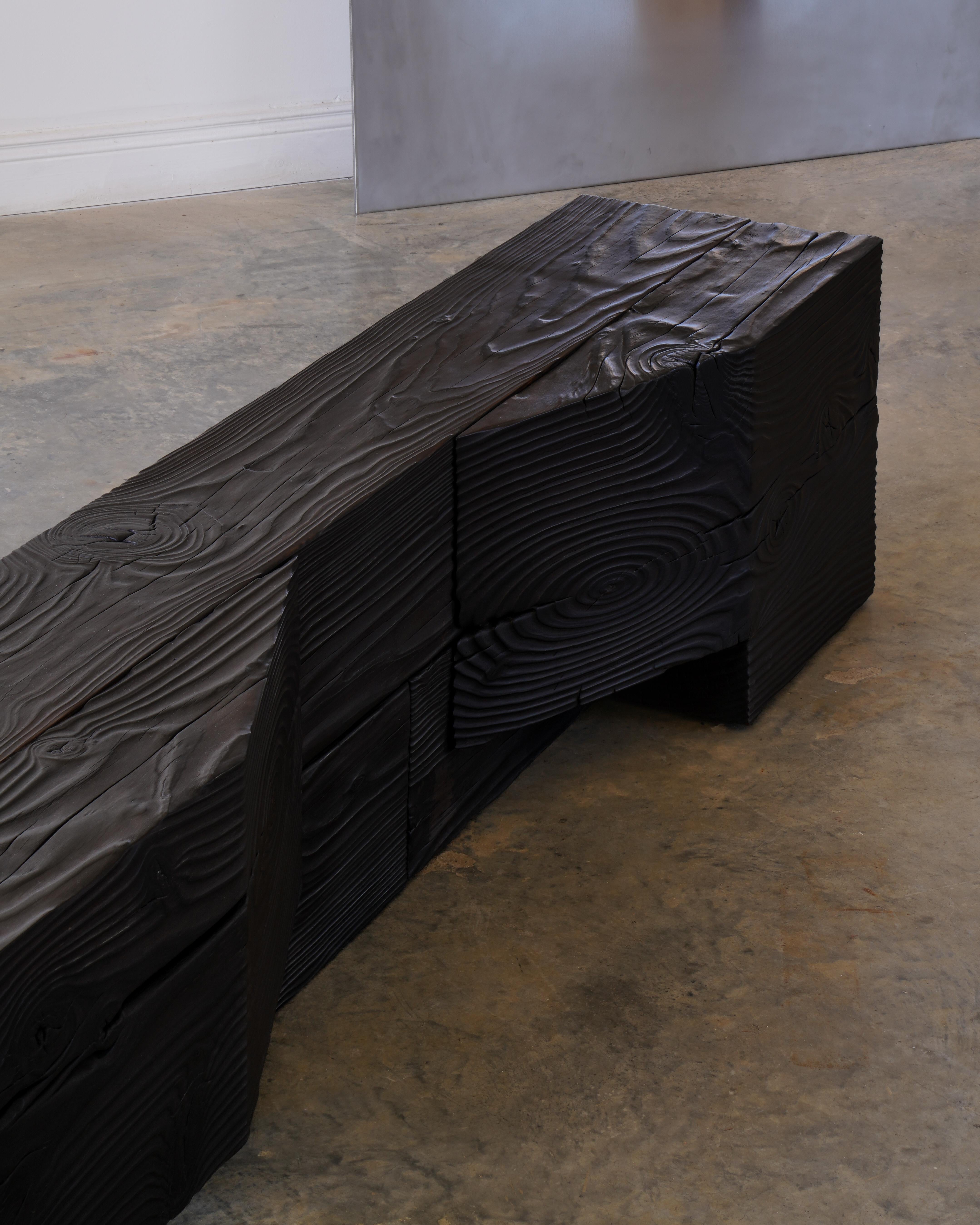 Burnt douglas bench by Heim+Viladrich In New Condition For Sale In Rotterdam, NL