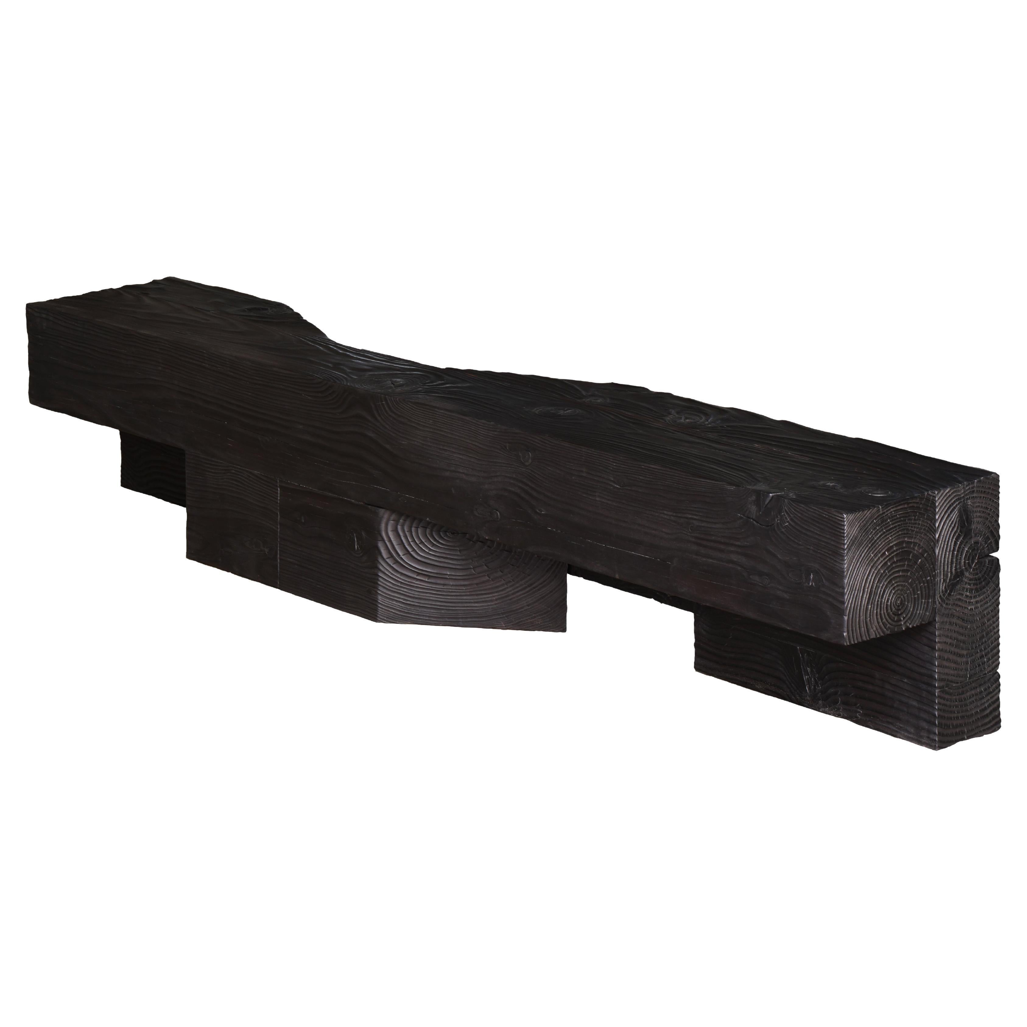 Burnt douglas bench by Heim+Viladrich For Sale