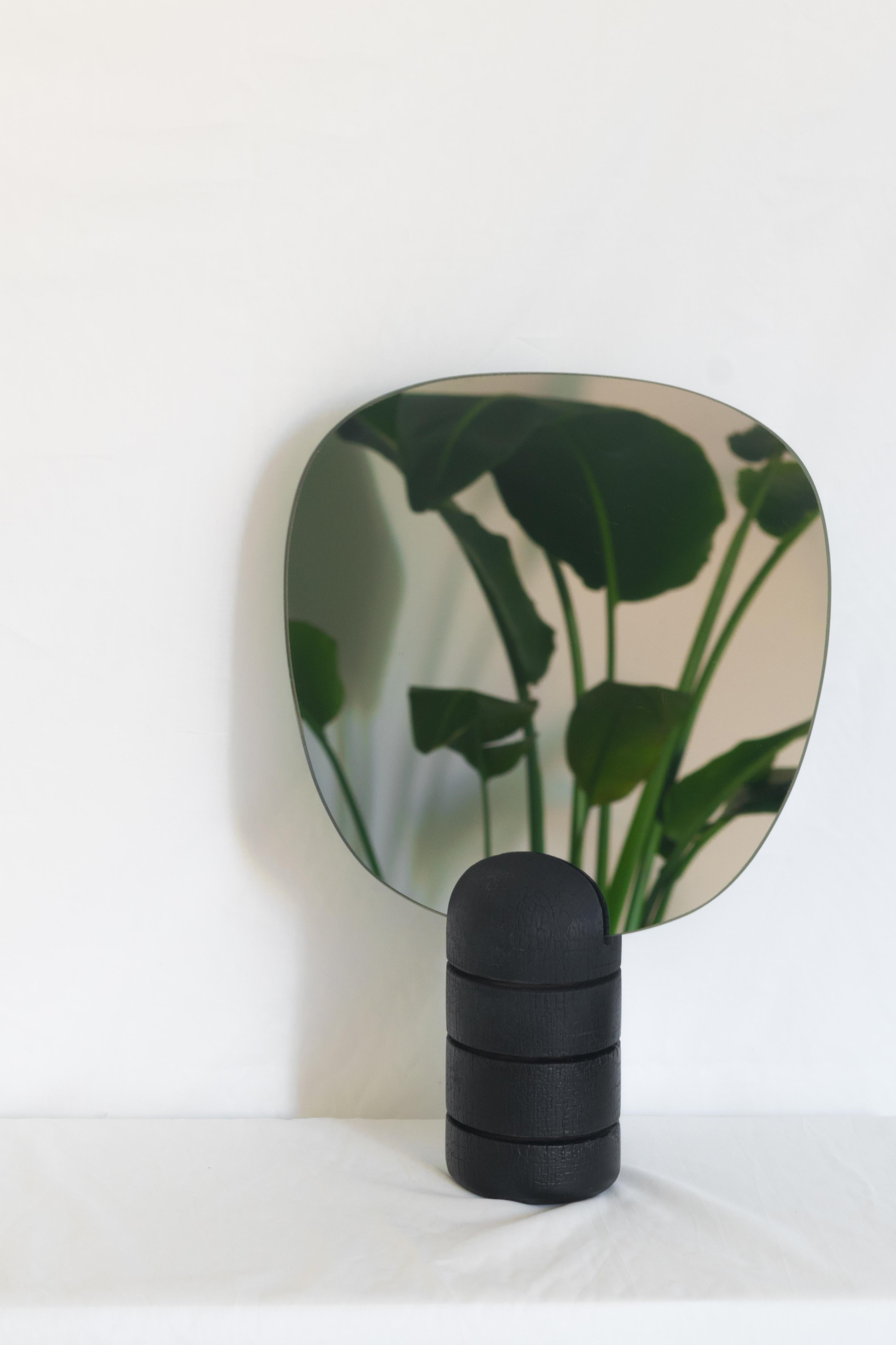 Post-Modern Burnt Mirror with Cuts by Daniel Elkayam For Sale