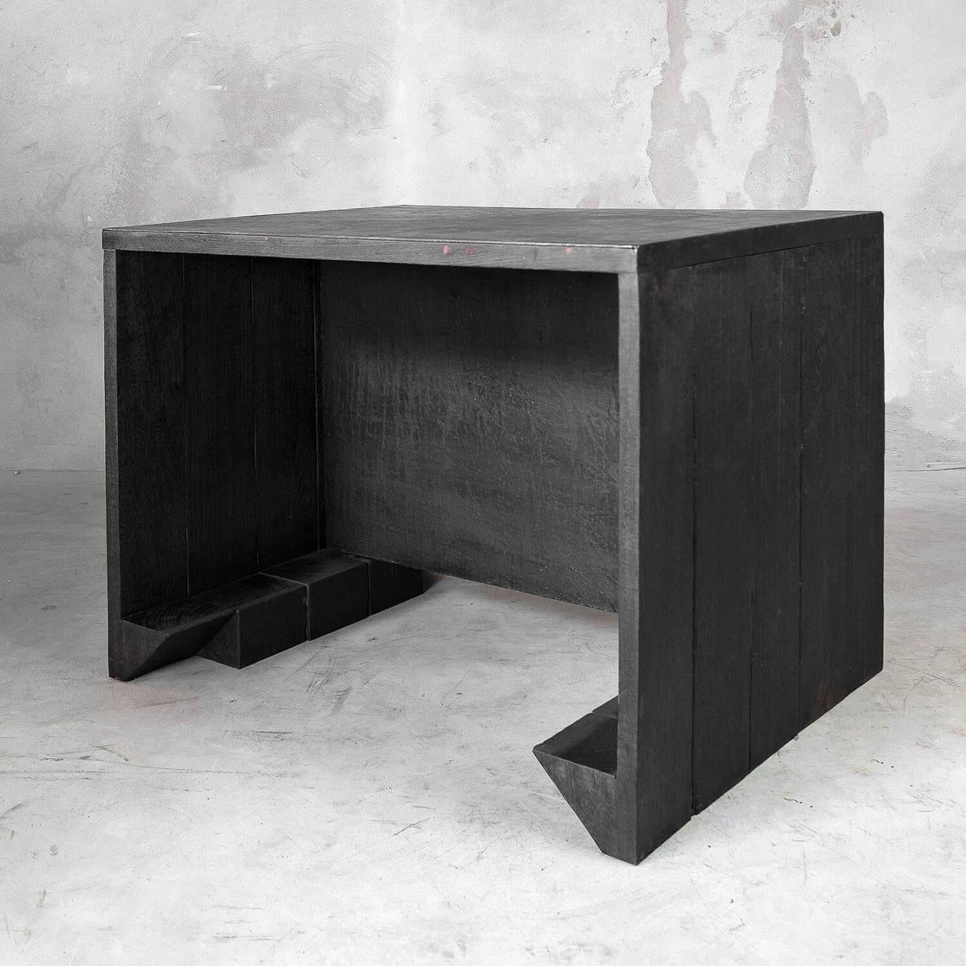 Burnt oak cabinet by Arno Declercq
Material: Belgium oak and burned steel
Dimensions: 75 cm H x 100 cm W x 75 cm D // 29.5” H x 39.4” W x 29.5” D
Dimensions can be made to order
Exist also in longer version: 200 cm W x 45 cm H x 45 cm D // 78.7”