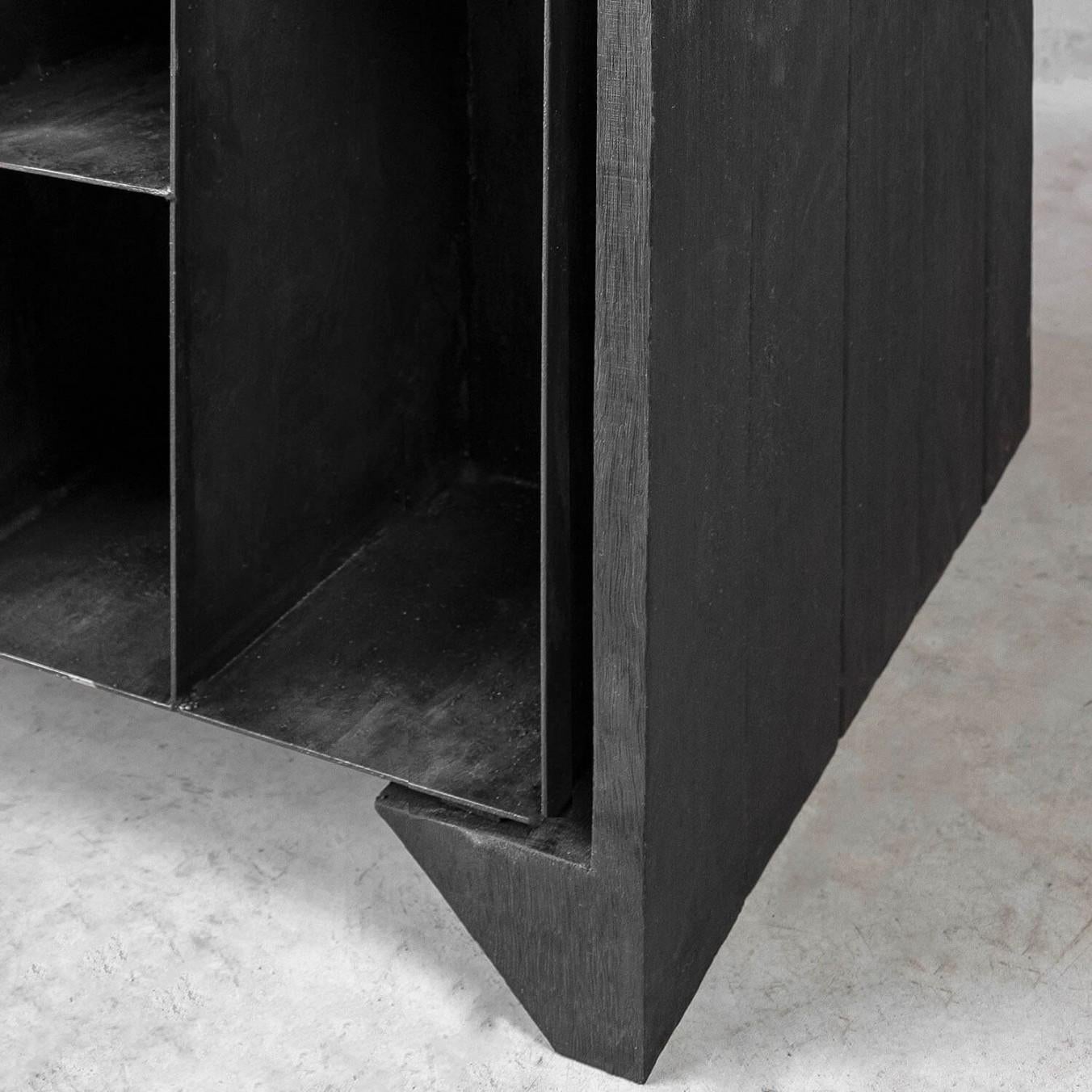 Modern Burnt Oak Desk Cabinet by Arno Declercq