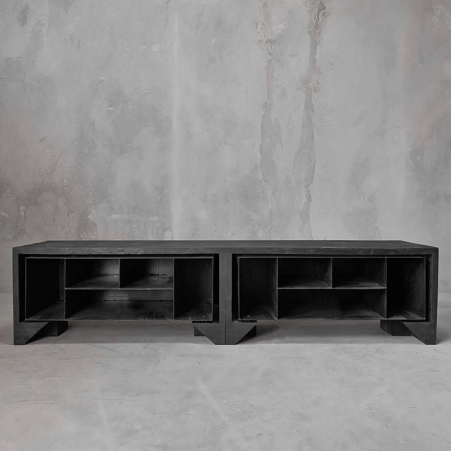 Contemporary Burnt Oak Desk Cabinet by Arno Declercq