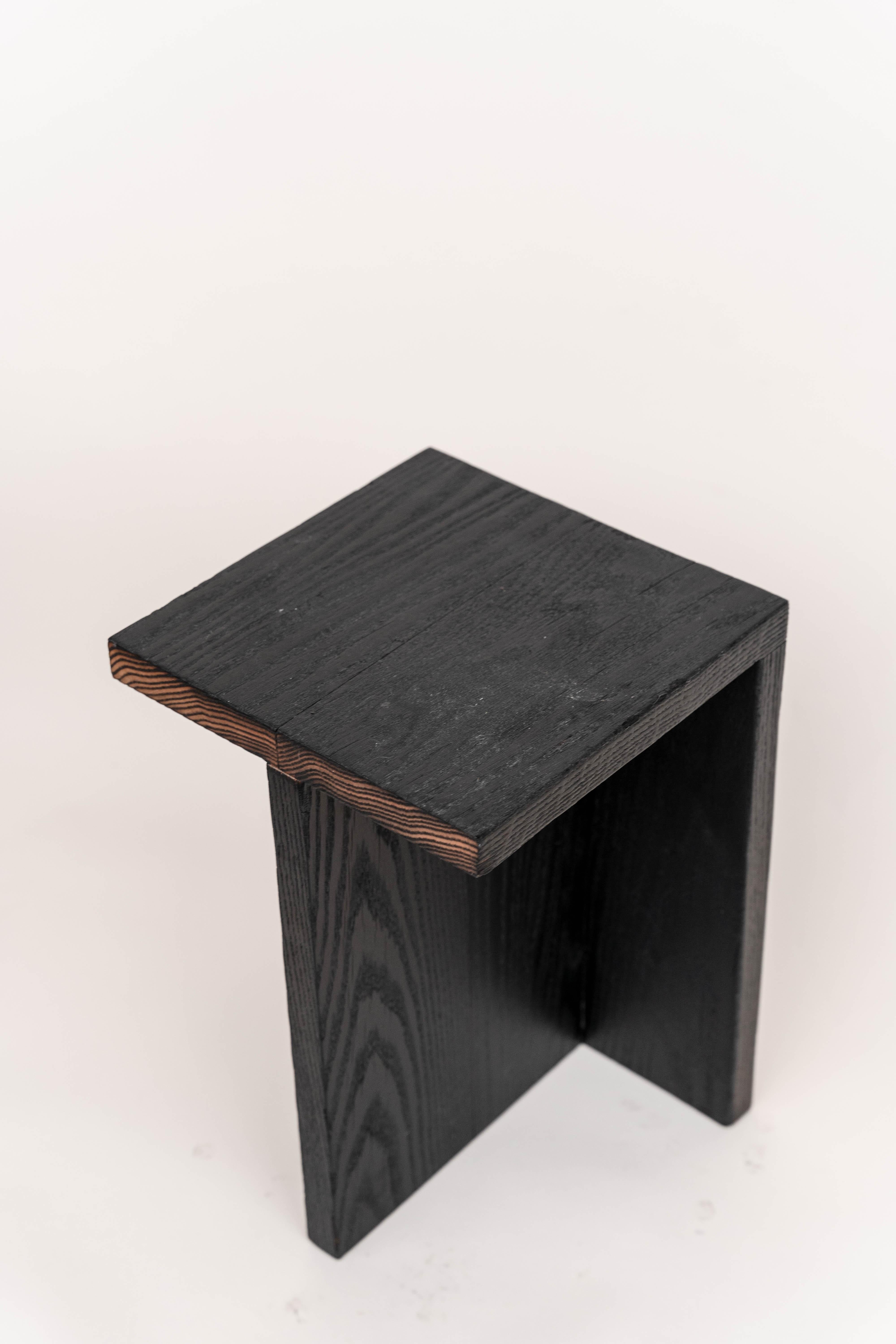 Burnt Oak Stool by Daniel Elkayam In New Condition For Sale In Geneve, CH