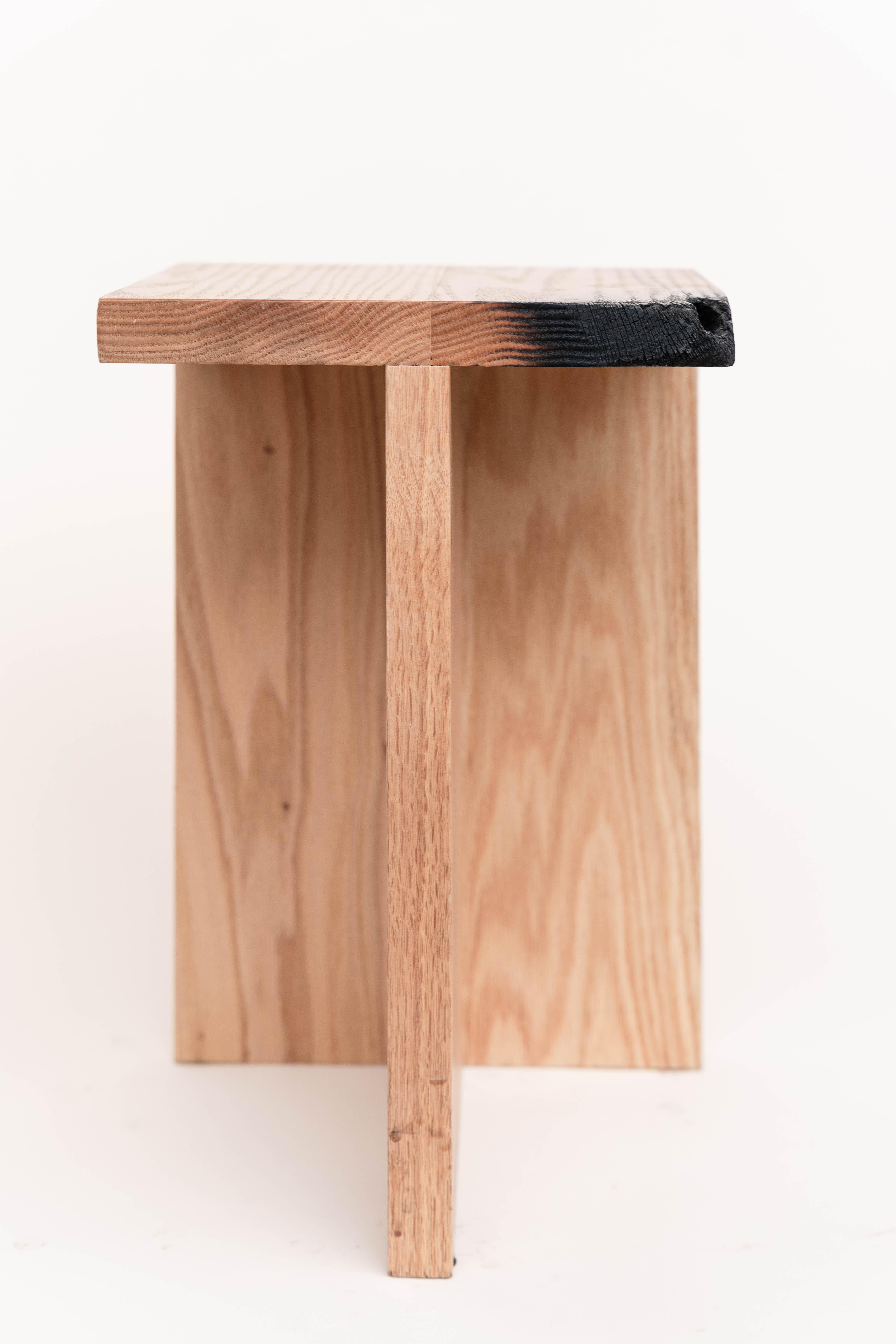 Contemporary Burnt Oak Stool by Daniel Elkayam For Sale