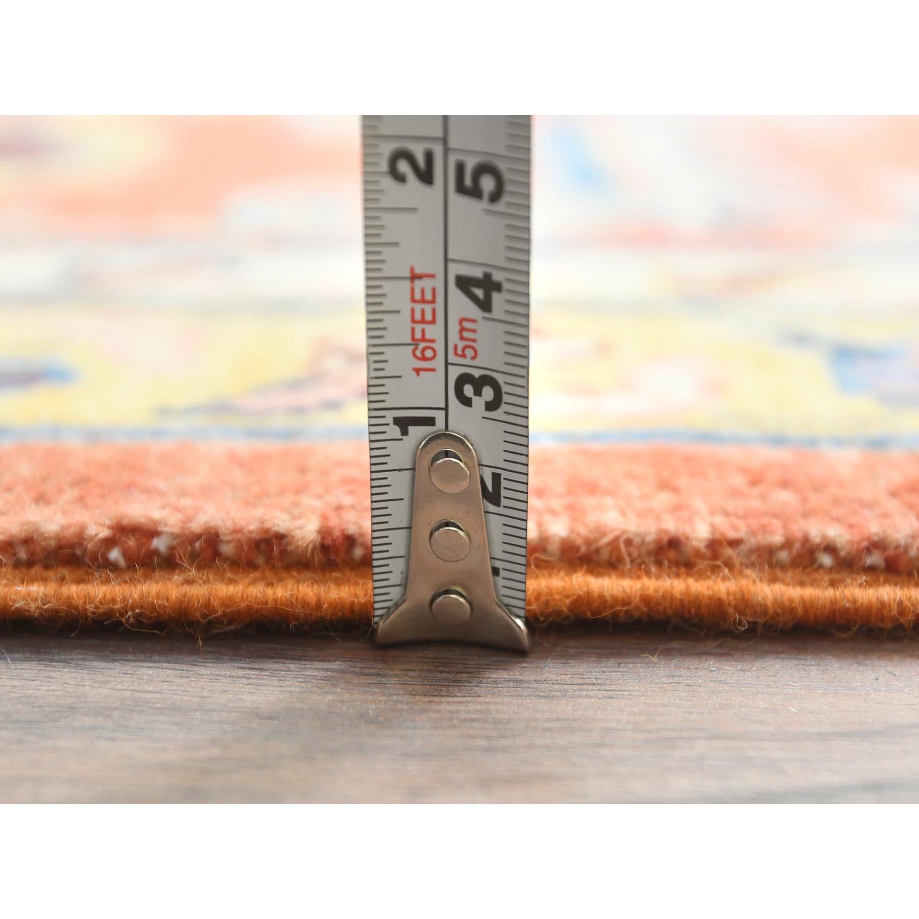 Handgeknüpfter Afghanischer Teppich aus Wolle in gebranntem Orange mit Bakshaish-Design 9'1