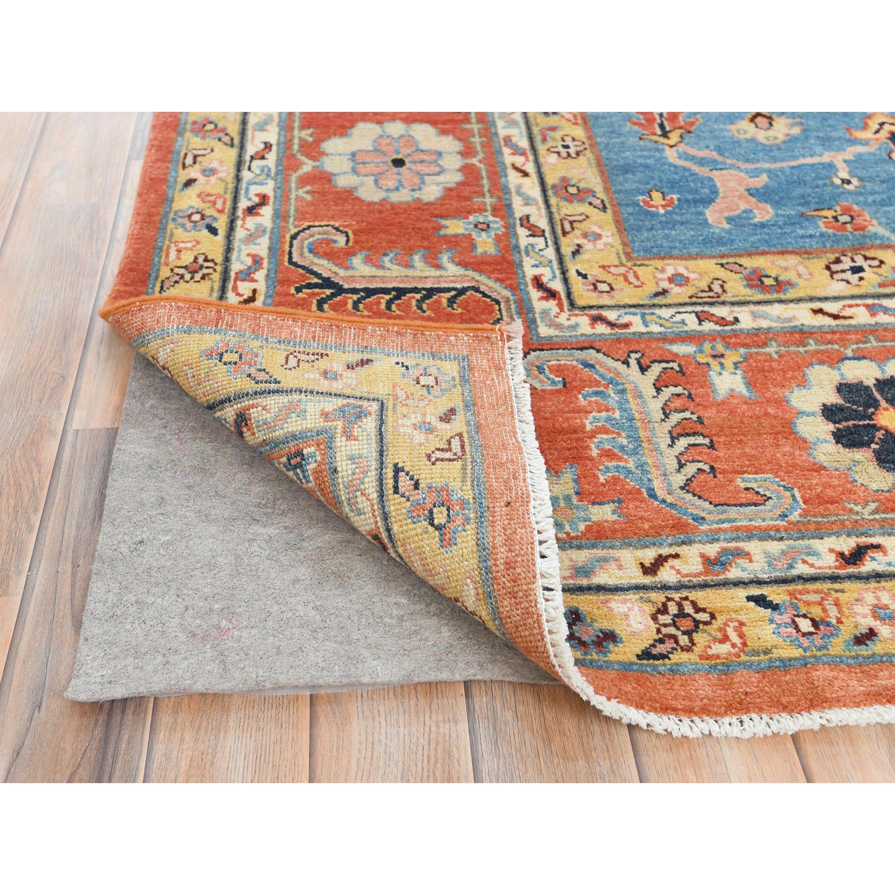 Handgeknüpfter Afghanischer Teppich aus Wolle in gebranntem Orange mit Bakshaish-Design 9'1