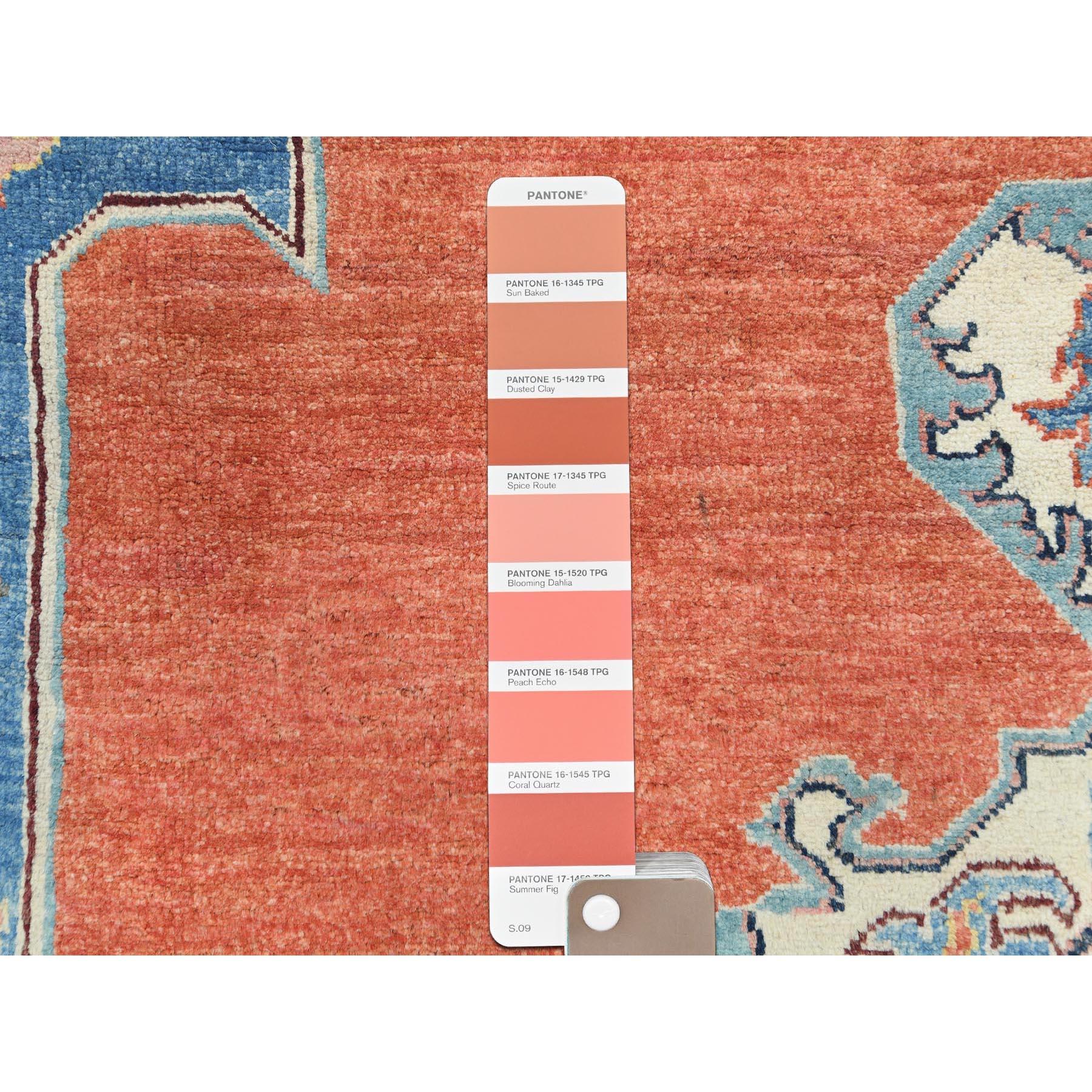 Handgeknüpfter Afghanischer Teppich aus Wolle in gebranntem Orange mit Bakshaish-Design 9'1