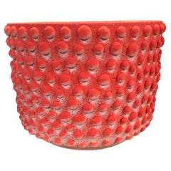 Burnt Orange and Red Organic Dot Ombre Planter