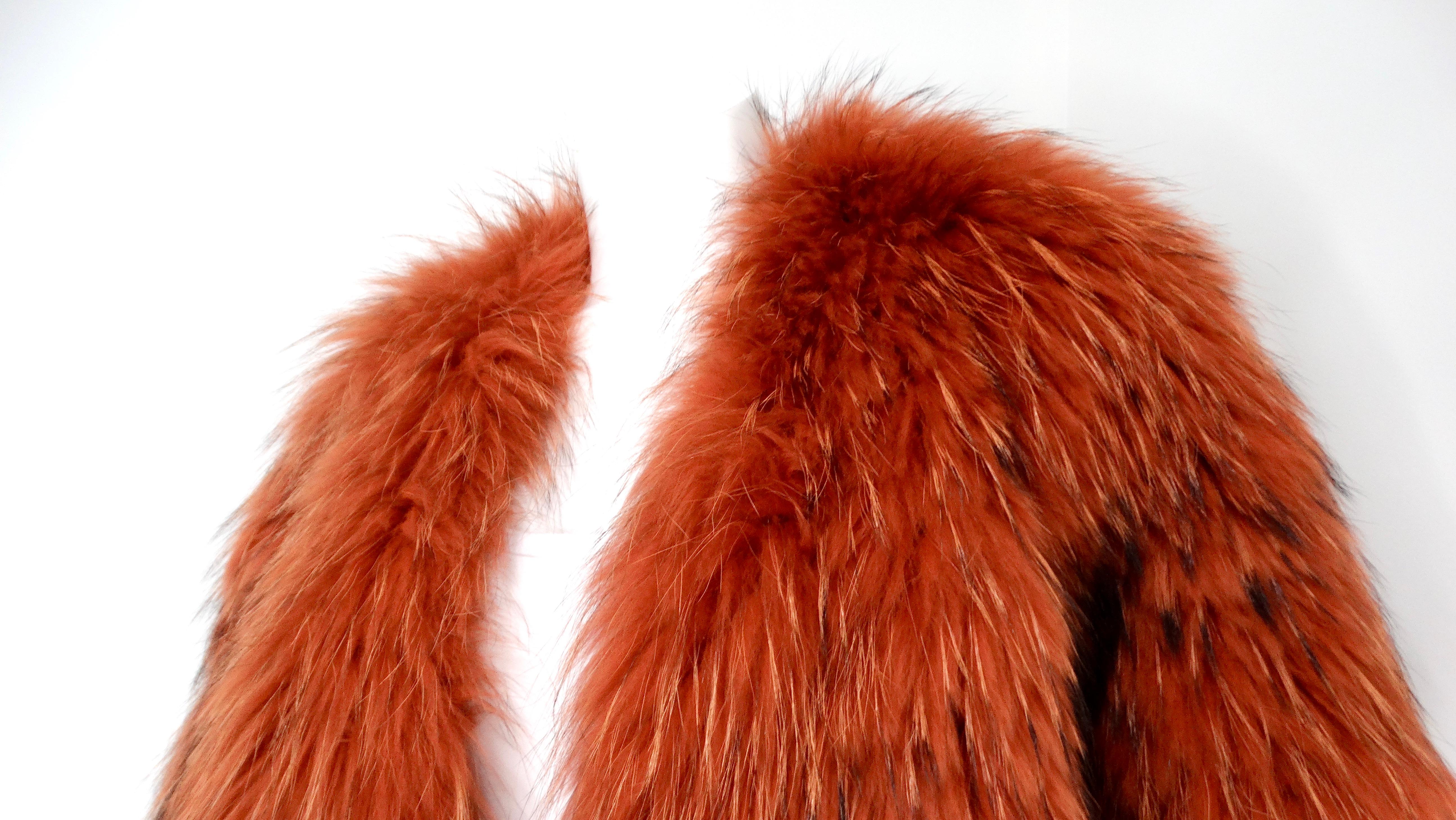 Châle étole en fourrure de renard orange brûlé circa 1980 Bon état - En vente à Scottsdale, AZ