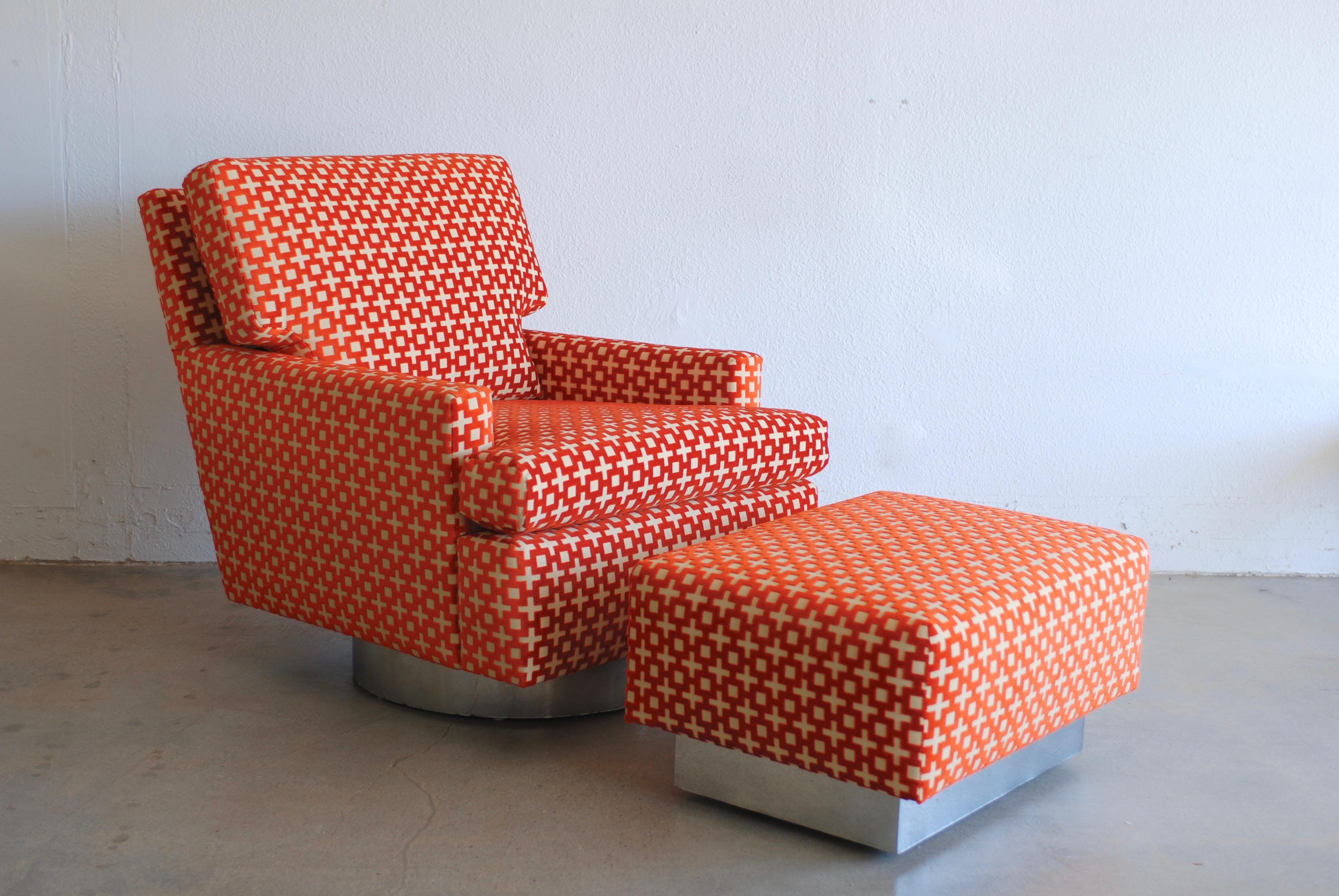 burnt orange swivel chair