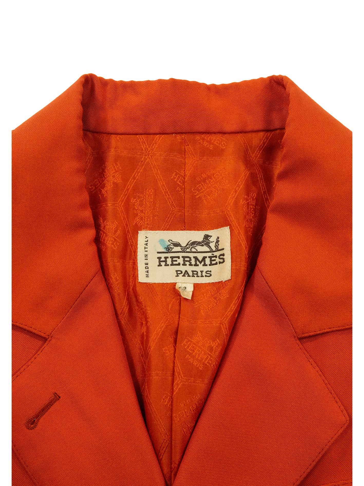 Burnt orange Hermès Single Breasted Blazer In Good Condition For Sale In London, GB