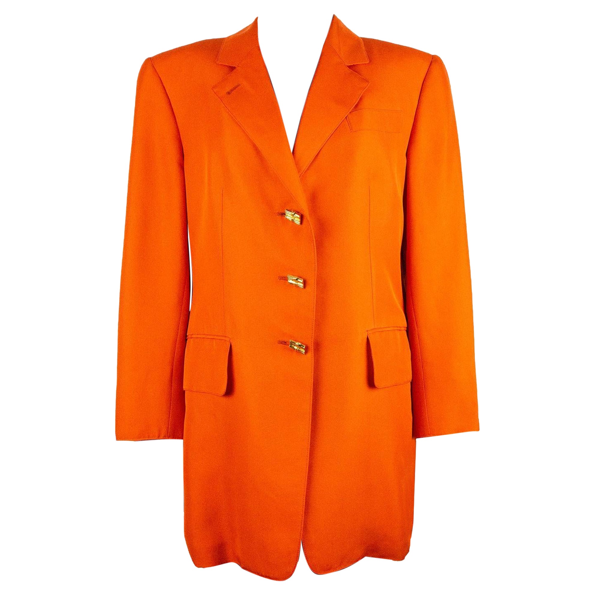 Blazer monopetto Hermès arancione bruciato