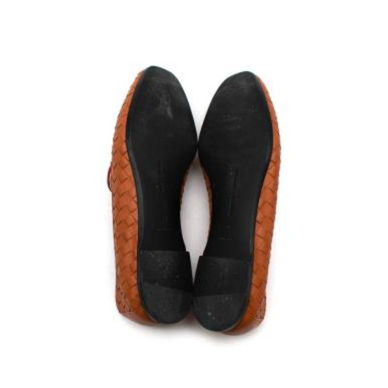Orange Burnt orange Intrecciato leather loafers For Sale