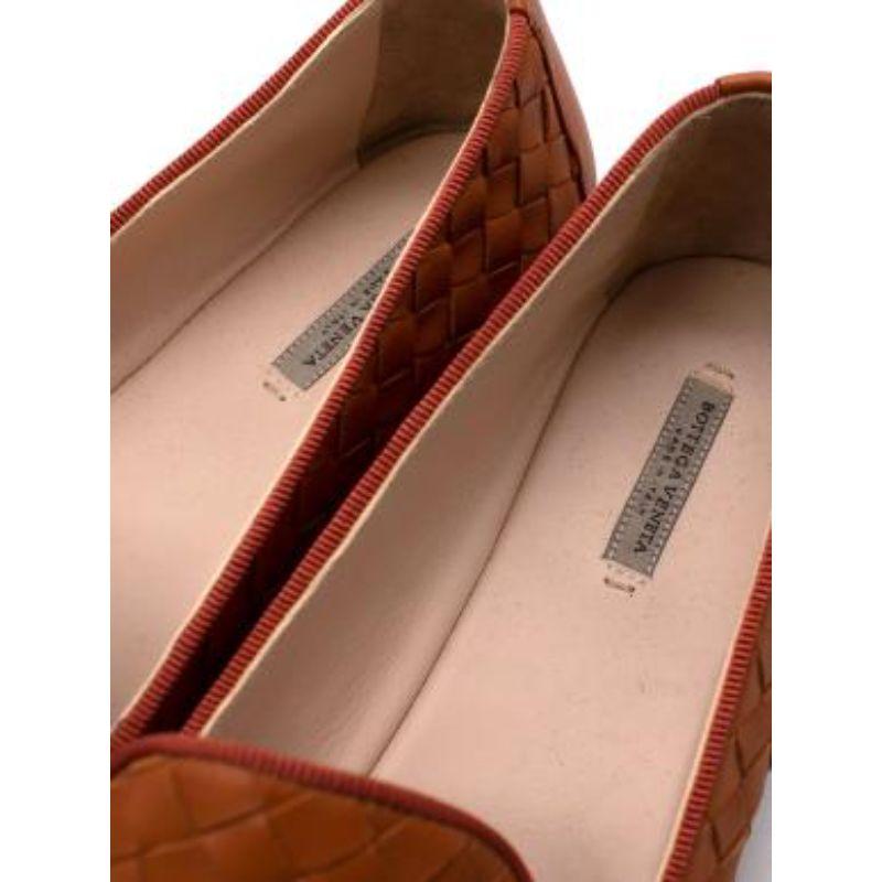 Burnt orange Intrecciato leather loafers For Sale 1