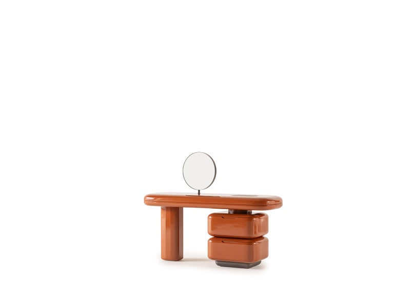 orange dressing table JASIWAY Modern Simple Makeup Vanity Dressing Table, Coffee