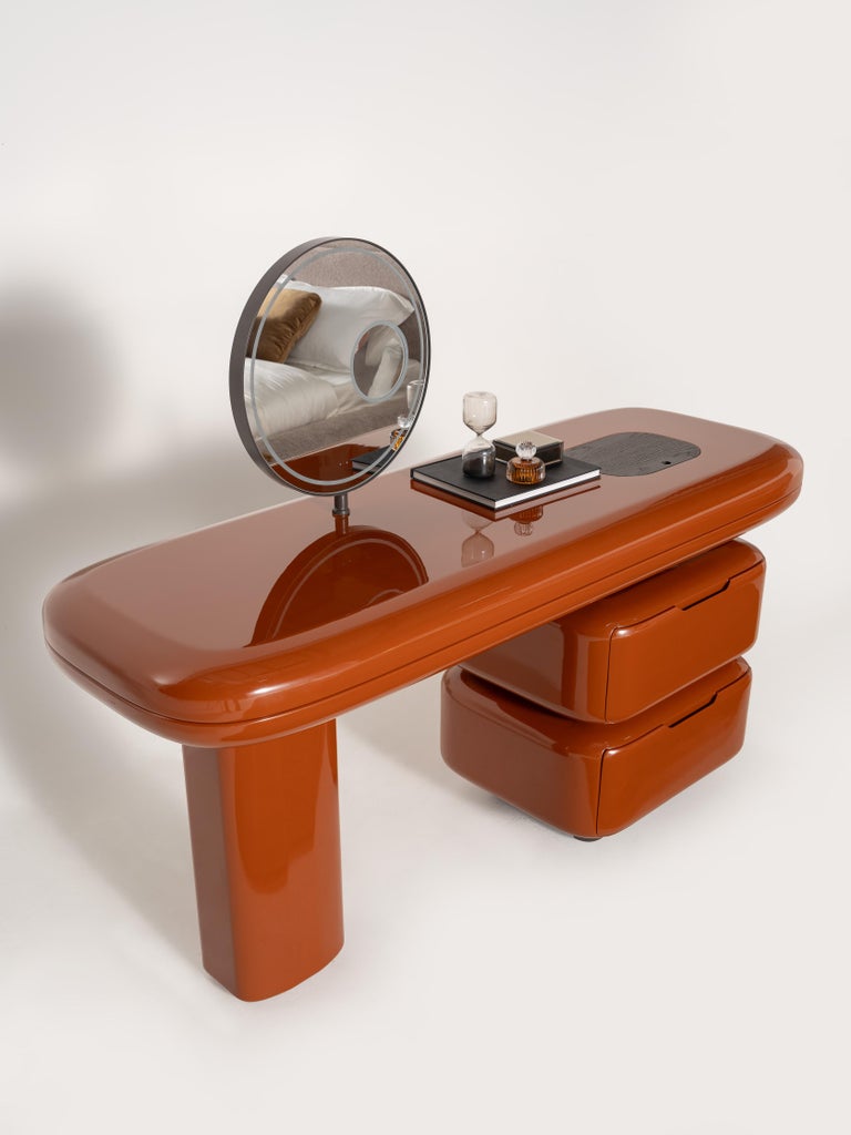 orange dressing table JASIWAY Modern Simple Makeup Vanity Dressing Table, Coffee