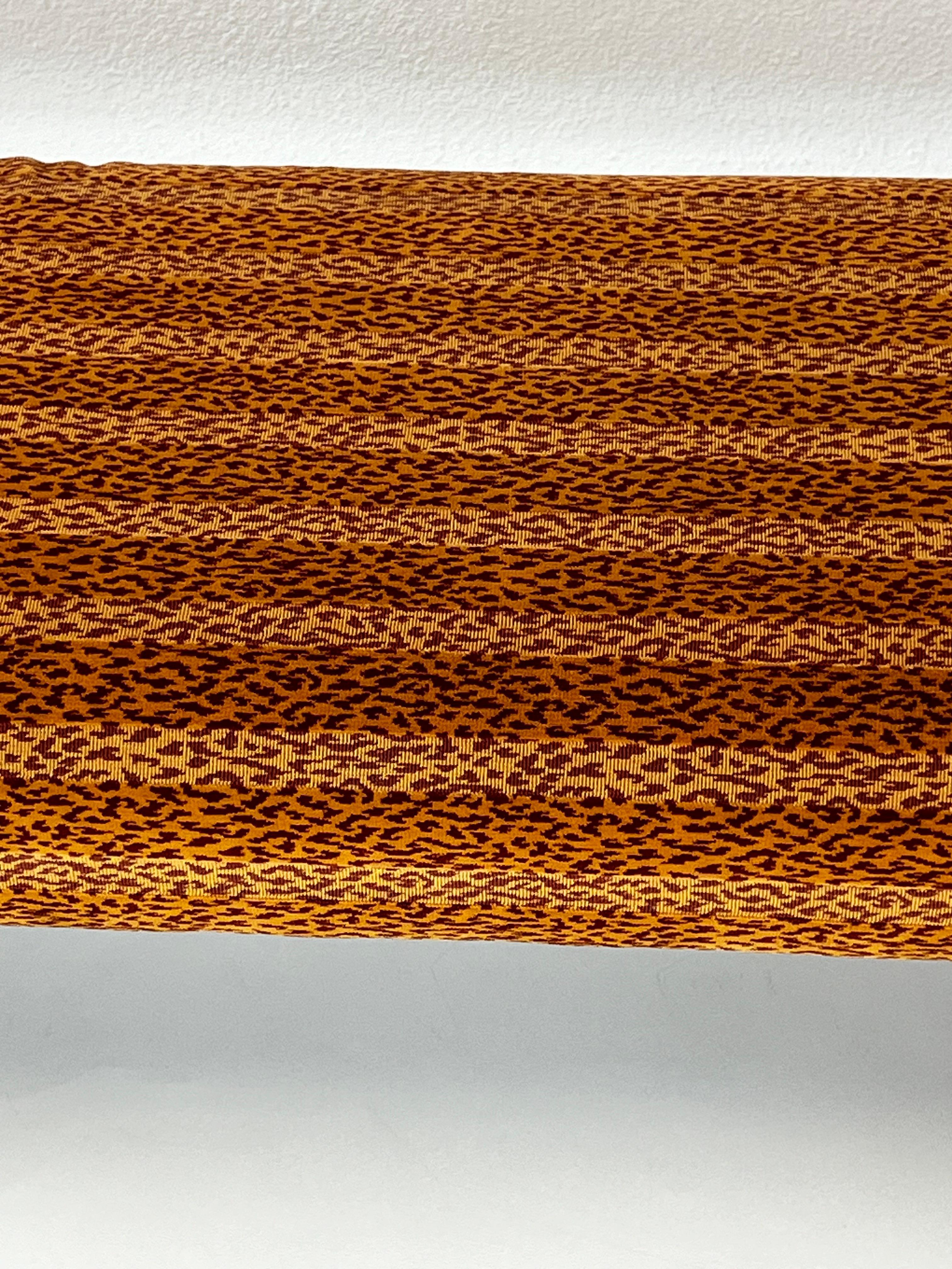 Burnt Orange Leopard Print Waterfall Bench by Steve Chase  In Good Condition In Palm Springs, CA