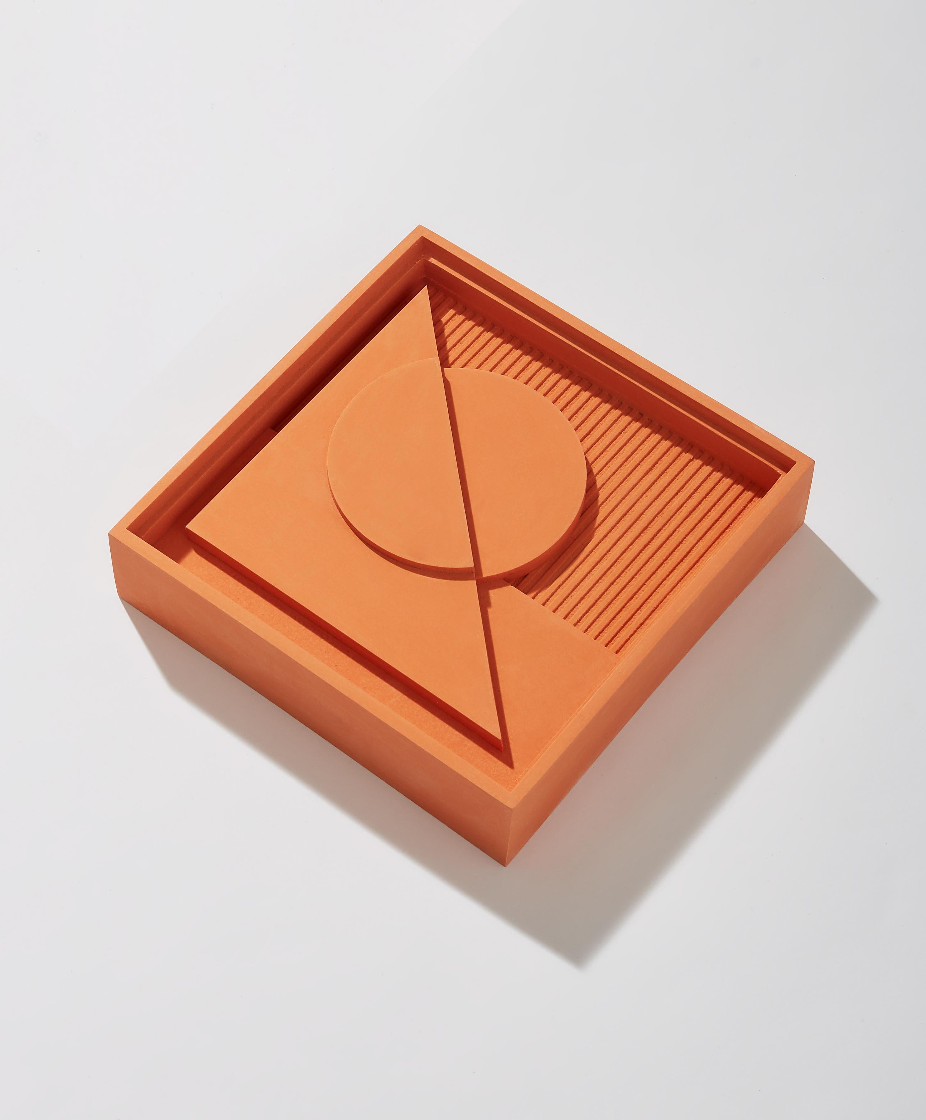 English Burnt Orange Square Under the Surface by Theodora Alfredsdottir