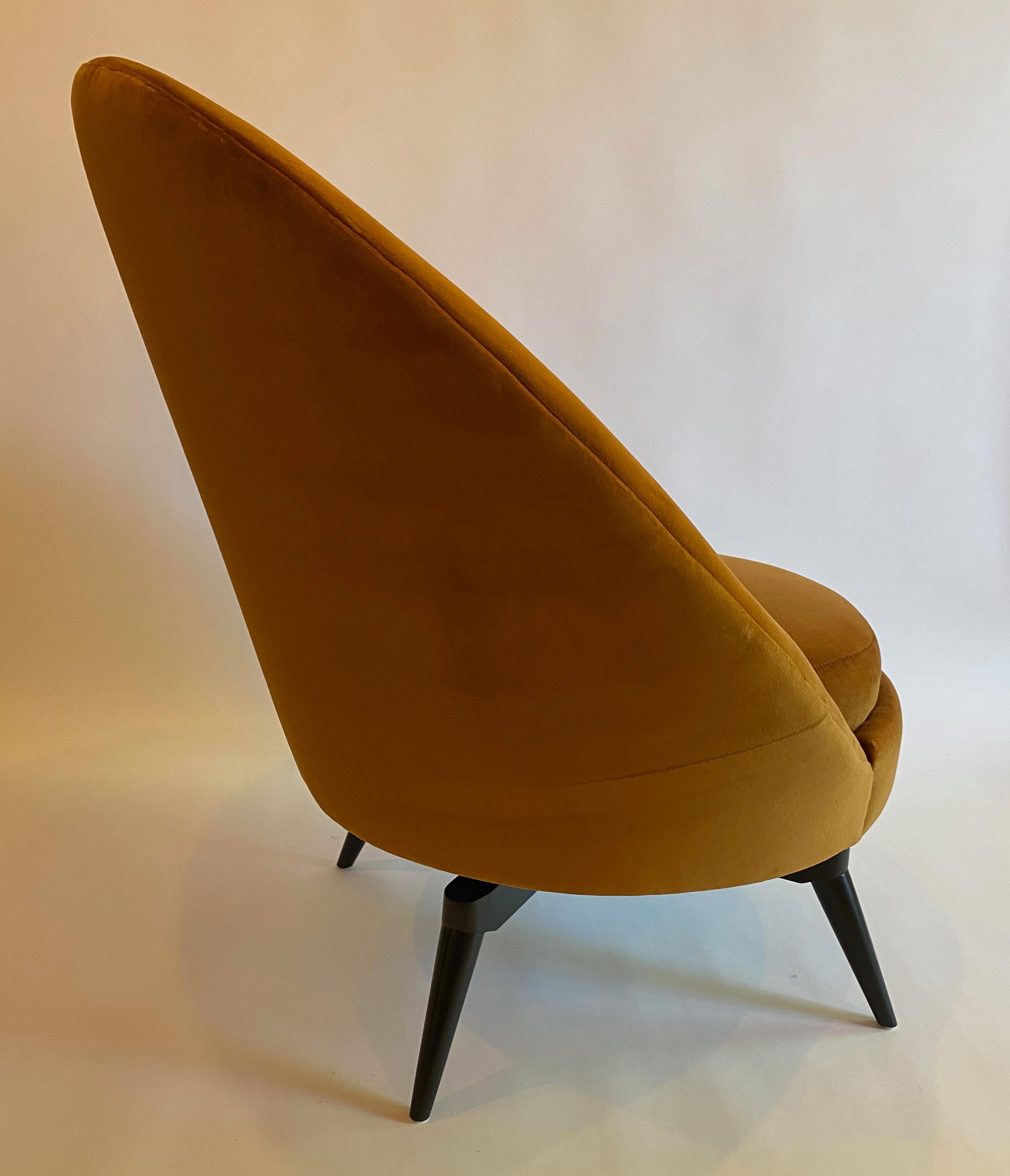 American Burnt Orange Velvet Swivel Chair by AdM Bespoke