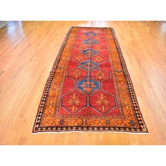 Burnt Orange Vintage West Zoroastrian Gallery Size Runner Wool Hand Knotted Rug