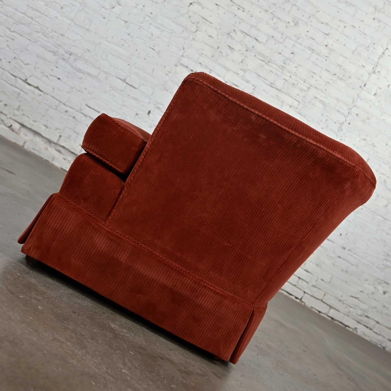 burnt orange barrel chair