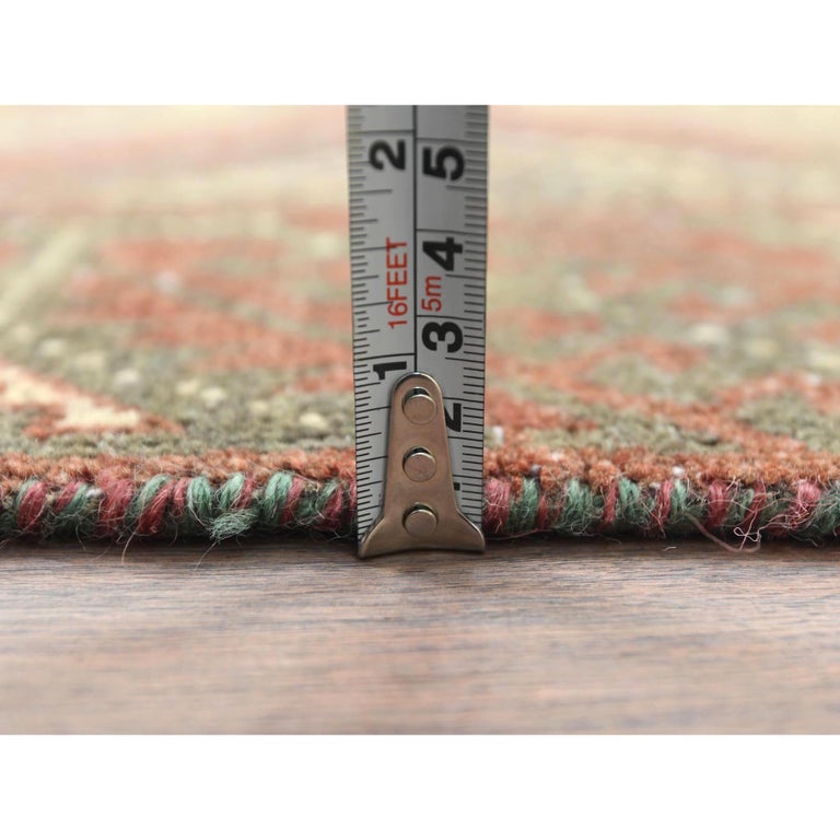Burnt Umber Brown Bohemian Old Persian Baluch Worn Wool Hand Knotted ...