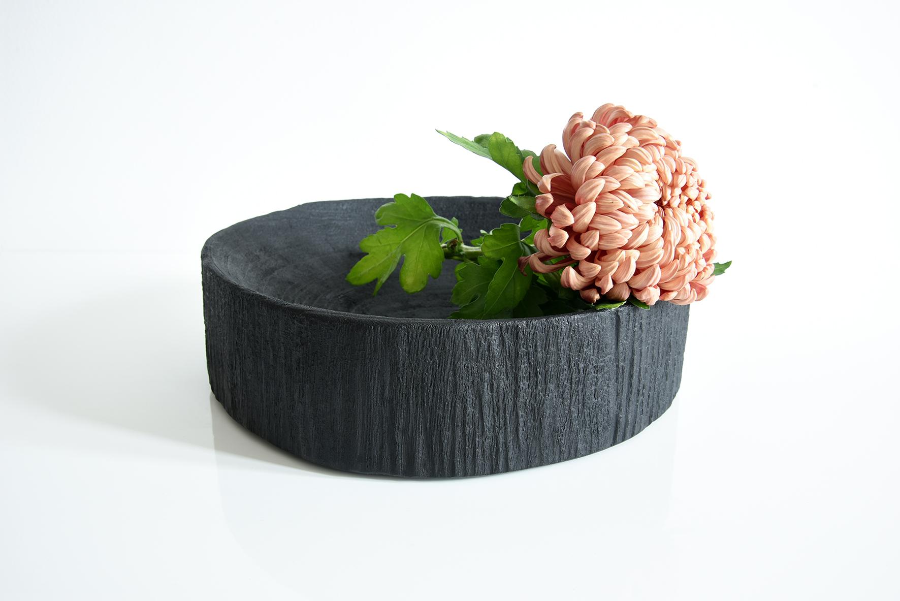 Hand-Crafted Burnt wood shou-sugi-ban fruit bowl - creation Sebastien KRIER