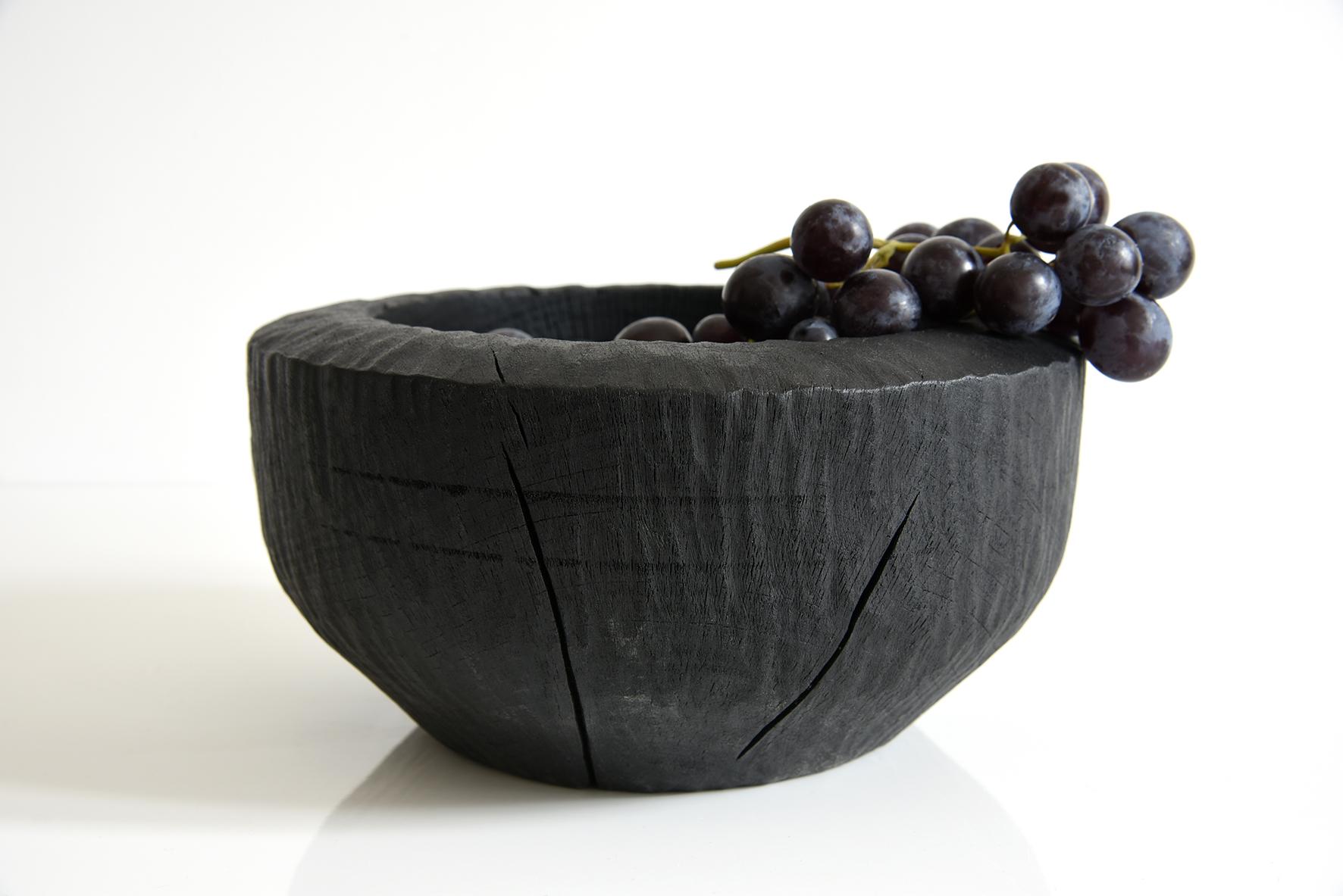 French Burnt wood shou-sugi-ban Provencal pestle - creation Sebastien KRIER For Sale