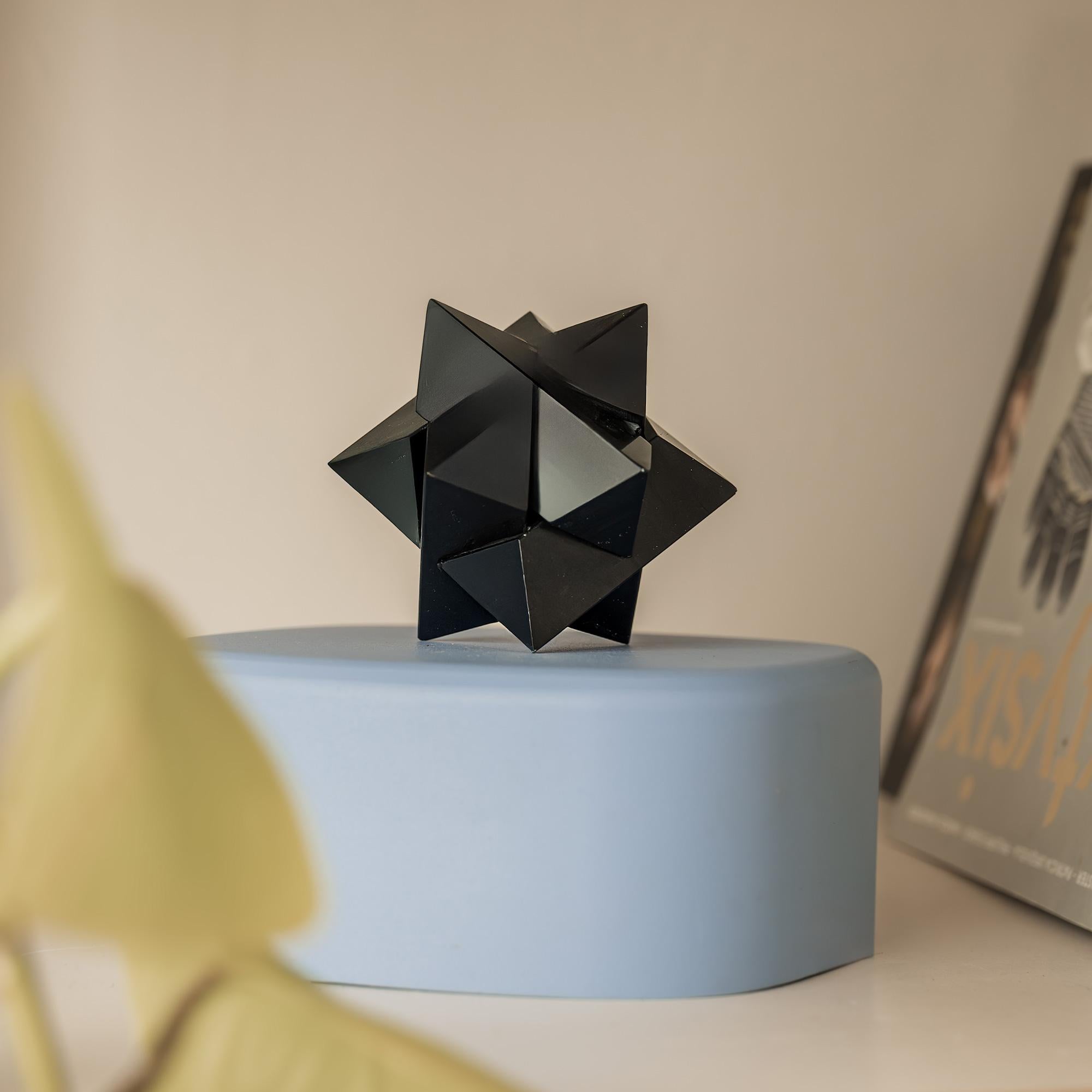 Burr 3D gemstone puzzle in Black Onyx In New Condition For Sale In Pacasmayo, PE